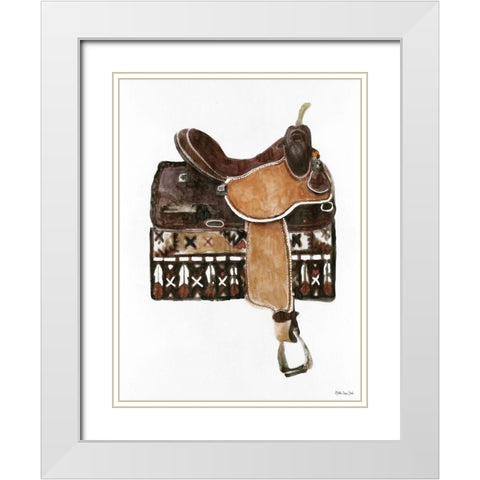 Saddle 1 White Modern Wood Framed Art Print with Double Matting by Stellar Design Studio