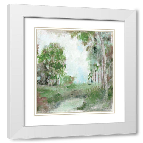 Land Amongst the Woods White Modern Wood Framed Art Print with Double Matting by Stellar Design Studio