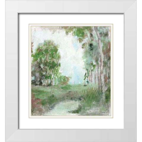 Land Amongst the Woods White Modern Wood Framed Art Print with Double Matting by Stellar Design Studio