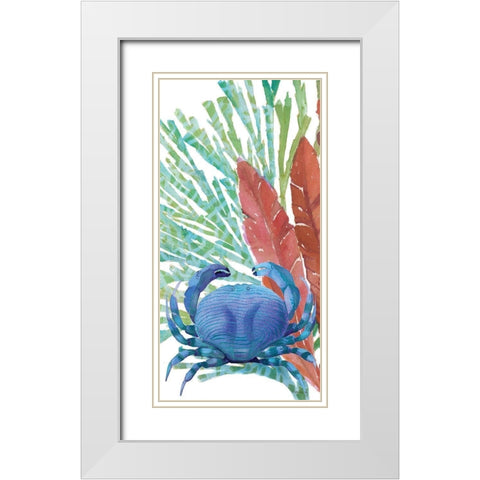 Ocean Garden Medley 1 White Modern Wood Framed Art Print with Double Matting by Stellar Design Studio