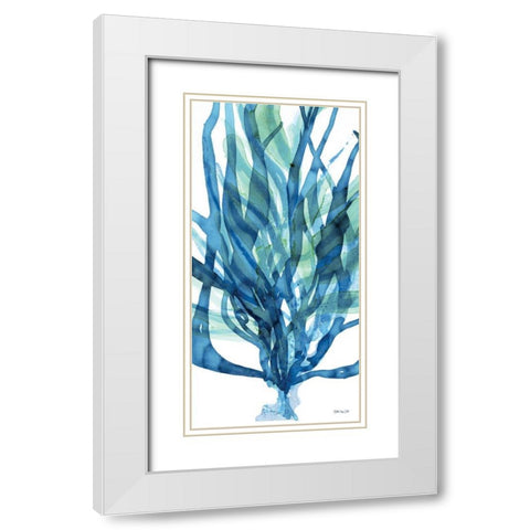 Soft Seagrass in Blue 1    White Modern Wood Framed Art Print with Double Matting by Stellar Design Studio