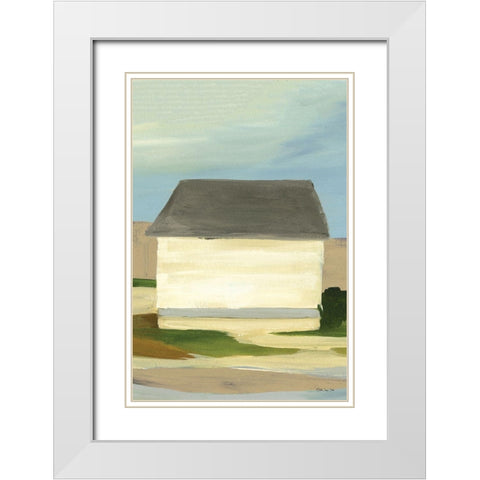 Seaside Cottage 2 White Modern Wood Framed Art Print with Double Matting by Stellar Design Studio
