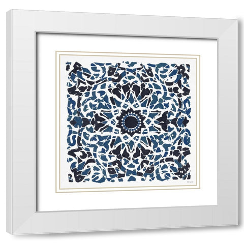 Global Pattern I White Modern Wood Framed Art Print with Double Matting by Stellar Design Studios