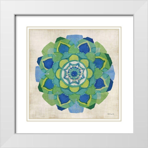 Global Pattern IV White Modern Wood Framed Art Print with Double Matting by Stellar Design Studio