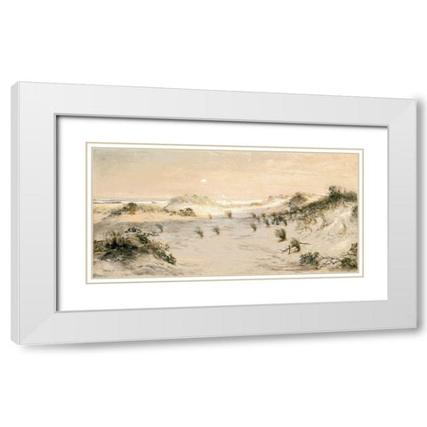 Beach Dunes White Modern Wood Framed Art Print with Double Matting by Stellar Design Studio