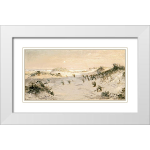 Beach Dunes White Modern Wood Framed Art Print with Double Matting by Stellar Design Studio