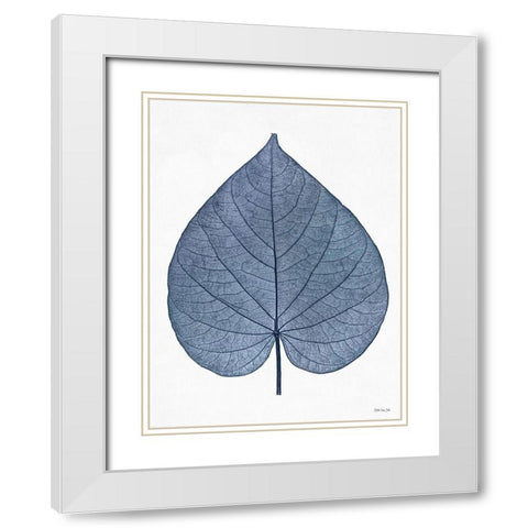 Indigo Nature Study I White Modern Wood Framed Art Print with Double Matting by Stellar Design Studio