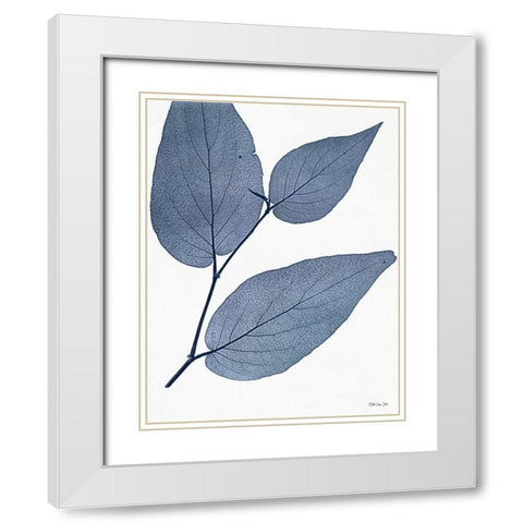 Indigo Nature Study II White Modern Wood Framed Art Print with Double Matting by Stellar Design Studio