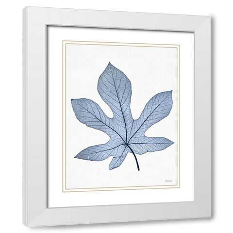 Indigo Nature Study III White Modern Wood Framed Art Print with Double Matting by Stellar Design Studio