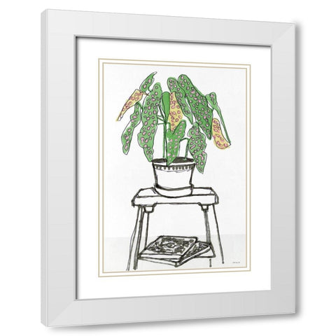 House Plant Study I White Modern Wood Framed Art Print with Double Matting by Stellar Design Studio