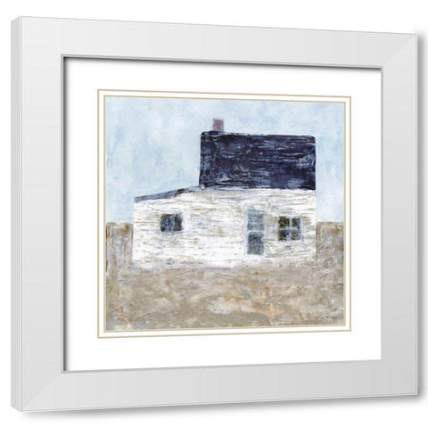 Oceanside Cottage    White Modern Wood Framed Art Print with Double Matting by Stellar Design Studio