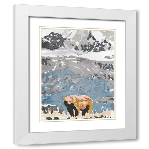 Mountain Grizzly 2   White Modern Wood Framed Art Print with Double Matting by Stellar Design Studio