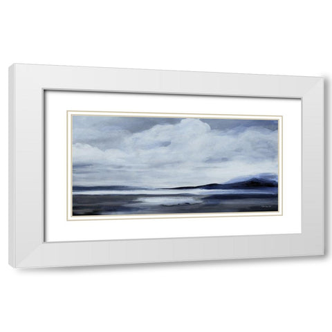 Distant Calm II White Modern Wood Framed Art Print with Double Matting by Stellar Design Studio