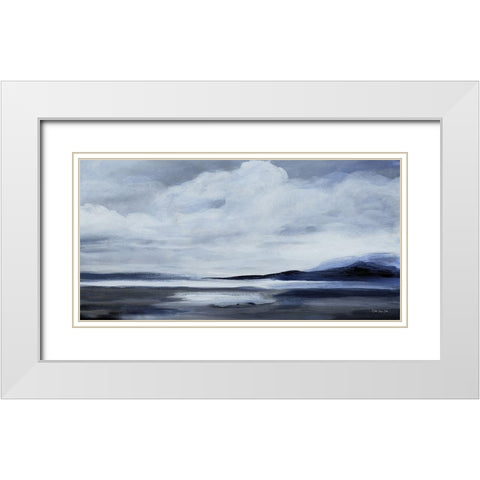 Distant Calm II White Modern Wood Framed Art Print with Double Matting by Stellar Design Studio