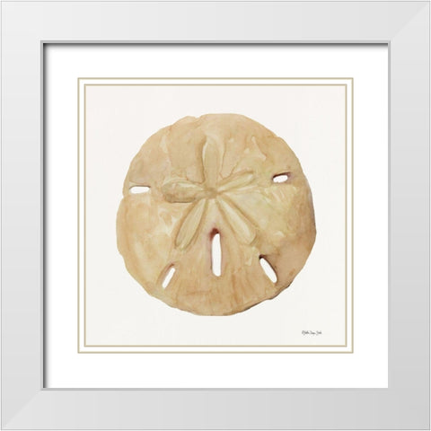 Neutral Shell Collection 5 White Modern Wood Framed Art Print with Double Matting by Stellar Design Studio