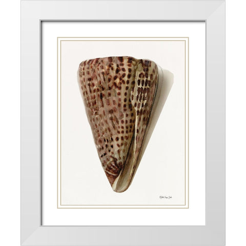 Neutral Shell Collection 6 White Modern Wood Framed Art Print with Double Matting by Stellar Design Studio