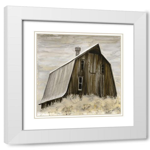 Rustic Barn White Modern Wood Framed Art Print with Double Matting by Stellar Design Studio