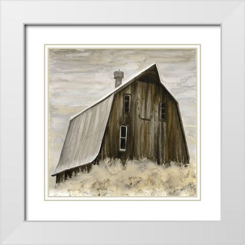 Rustic Barn White Modern Wood Framed Art Print with Double Matting by Stellar Design Studio