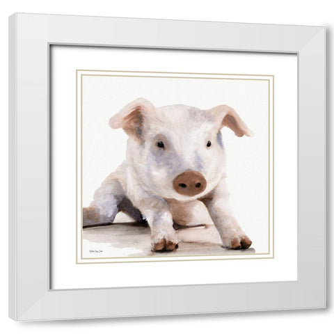 Biscuit White Modern Wood Framed Art Print with Double Matting by Stellar Design Studio