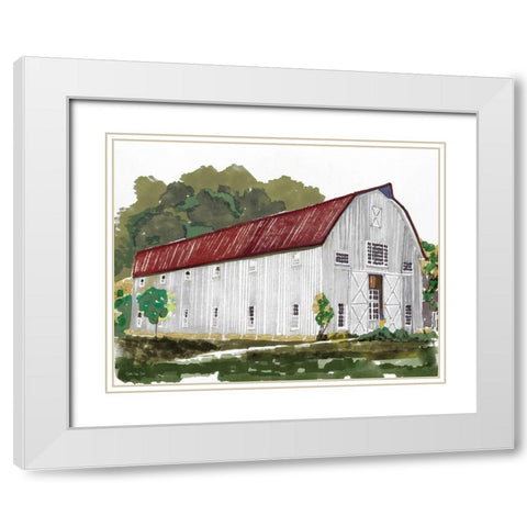 Barn Study III White Modern Wood Framed Art Print with Double Matting by Stellar Design Studio