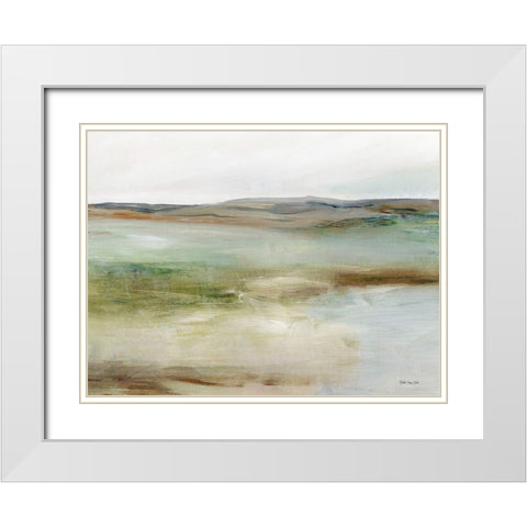 Meadow View II White Modern Wood Framed Art Print with Double Matting by Stellar Design Studio