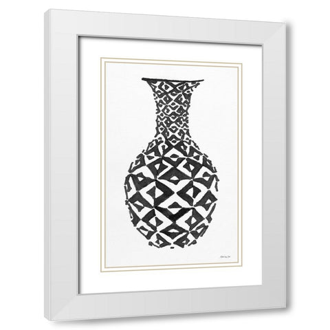 Tile Vase 1     White Modern Wood Framed Art Print with Double Matting by Stellar Design Studio