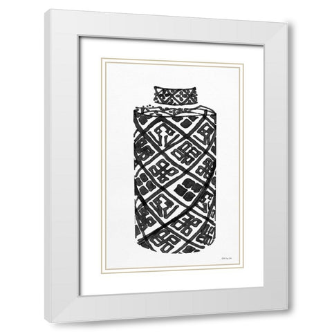 Tile Vase 2    White Modern Wood Framed Art Print with Double Matting by Stellar Design Studio