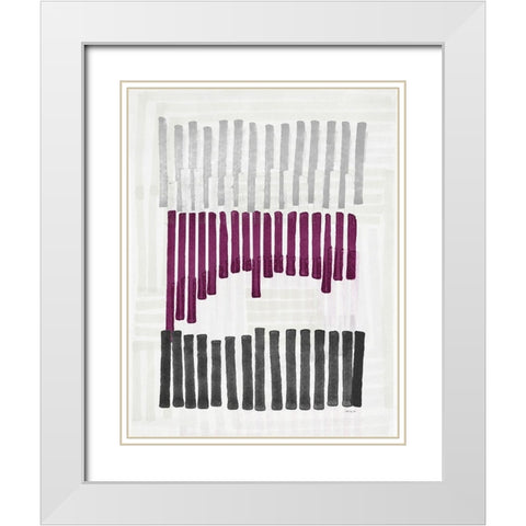 Intersecting Lines 2 White Modern Wood Framed Art Print with Double Matting by Stellar Designs Studio