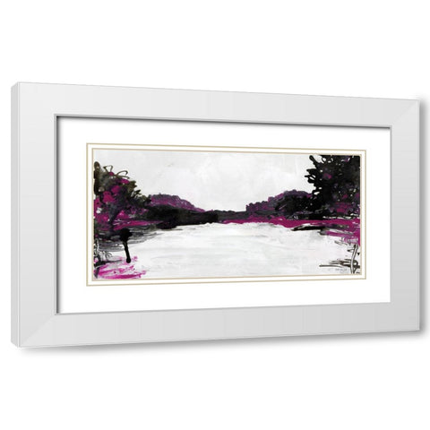 Summer Simmer White Modern Wood Framed Art Print with Double Matting by Stellar Designs Studio