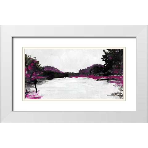 Summer Simmer White Modern Wood Framed Art Print with Double Matting by Stellar Designs Studio