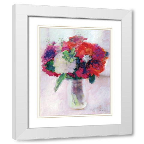 Dramatic Blooms 2 White Modern Wood Framed Art Print with Double Matting by Stellar Design Studio