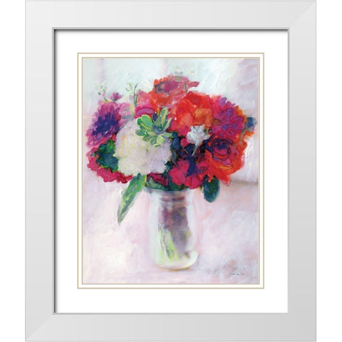 Dramatic Blooms 2 White Modern Wood Framed Art Print with Double Matting by Stellar Design Studio