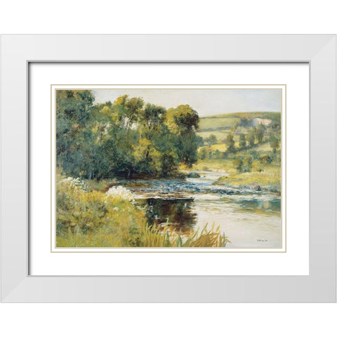 Landscape White Modern Wood Framed Art Print with Double Matting by Stellar Design Studio