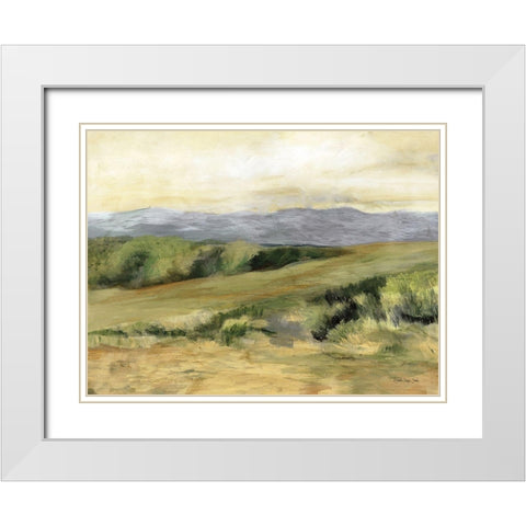 Land 3 White Modern Wood Framed Art Print with Double Matting by Stellar Design Studio