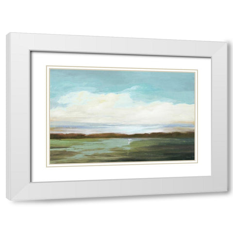 Land 6 White Modern Wood Framed Art Print with Double Matting by Stellar Design Studio