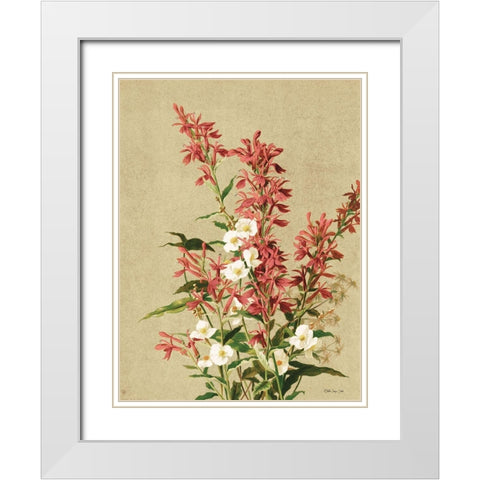 Meadow Flowers 2 White Modern Wood Framed Art Print with Double Matting by Stellar Design Studio