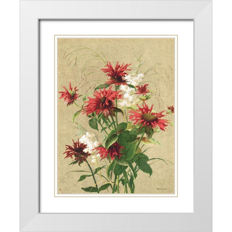 Meadow Flowers 3 White Modern Wood Framed Art Print with Double Matting by Stellar Design Studio