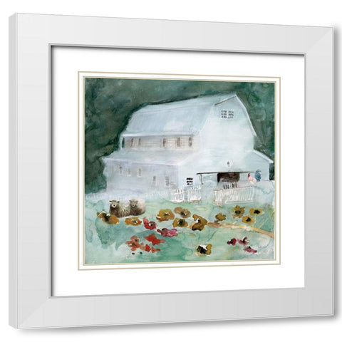 The Old Homestead White Modern Wood Framed Art Print with Double Matting by Stellar Designs Studio