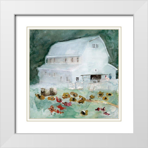 The Old Homestead White Modern Wood Framed Art Print with Double Matting by Stellar Designs Studio