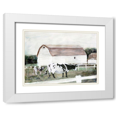 Country Farm     White Modern Wood Framed Art Print with Double Matting by Stellar Design Studio