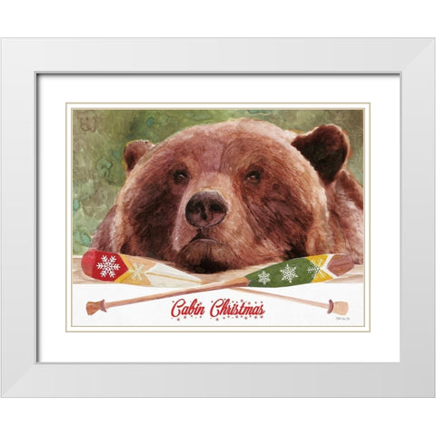 Cabin Christmas White Modern Wood Framed Art Print with Double Matting by Stellar Design Studio