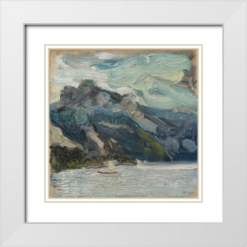 Mountain Blues     White Modern Wood Framed Art Print with Double Matting by Stellar Design Studio