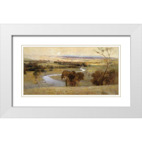 Countryside Morning     White Modern Wood Framed Art Print with Double Matting by Stellar Design Studio