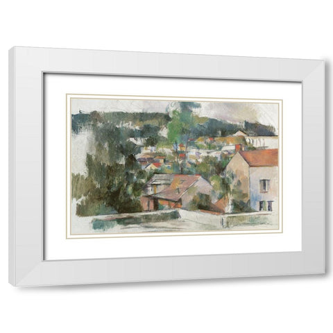 Hillside Town II     White Modern Wood Framed Art Print with Double Matting by Stellar Design Studio