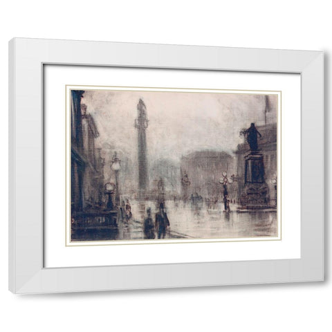 City Stroll White Modern Wood Framed Art Print with Double Matting by Stellar Design Studio