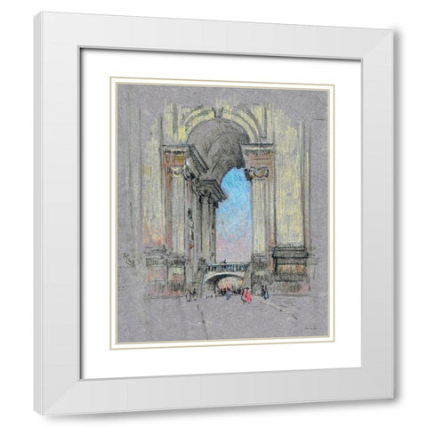 Entrance to Vatican White Modern Wood Framed Art Print with Double Matting by Stellar Design Studio