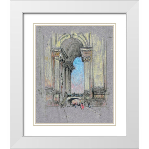 Entrance to Vatican White Modern Wood Framed Art Print with Double Matting by Stellar Design Studio