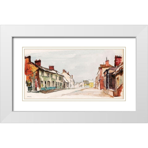 Street Walk White Modern Wood Framed Art Print with Double Matting by Stellar Design Studio