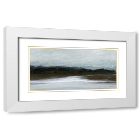 Mountain Stream White Modern Wood Framed Art Print with Double Matting by Stellar Design Studio