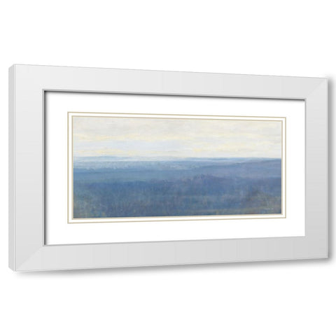 Misty Overlook White Modern Wood Framed Art Print with Double Matting by Stellar Design Studio